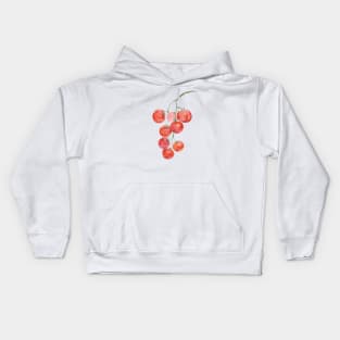 red cherry tomato watercolour Kids Hoodie